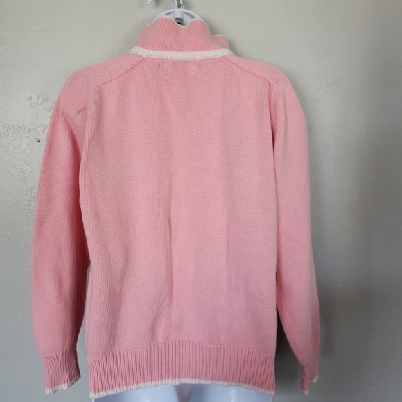 Kari Incorporated Vintage Large Light Pink Knit Sweater Collared Spring Summer - Picture 6 of 8